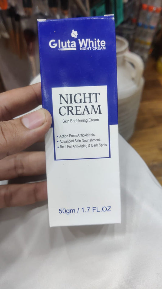 Gluta White Night Cream – Advanced Skin Brightening, Nourishing & Anti-Aging Formula (50ml)