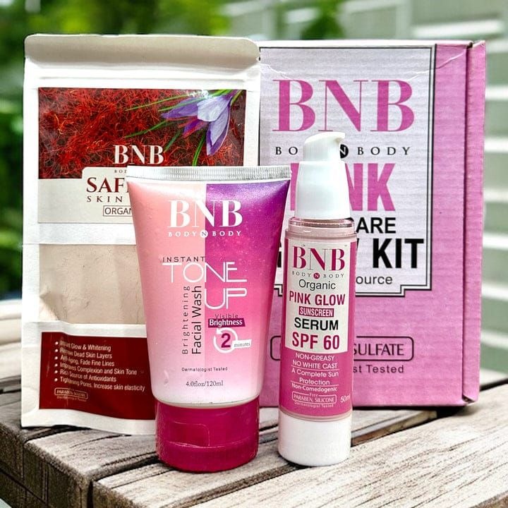 Bnb Pink Glow Kit (Tone up Face-wash + Saffron Mask + Pink Glow Sunscreen)