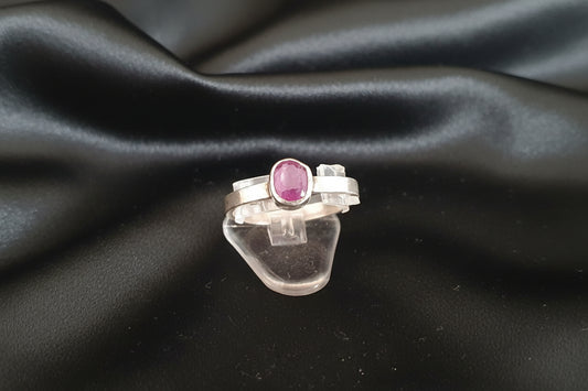 Pierre™ Modern Minimalist Natural Ruby Bezel Ring