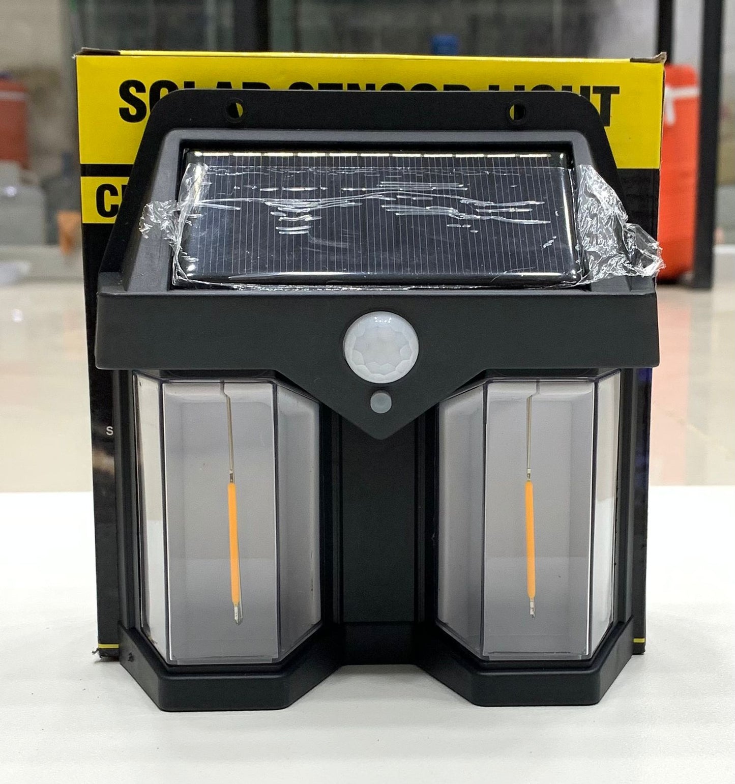 Solar Wall Light with Motion Sensor & Tungsten Bulb – Multi-Mode Outdoor Lighting