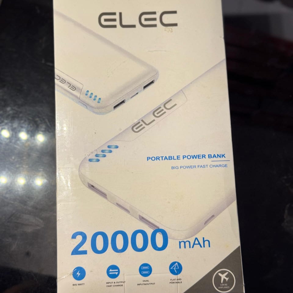 ELEC | 20,000mAh Portable Power Bank With Dual USB Output, Fast Charging
