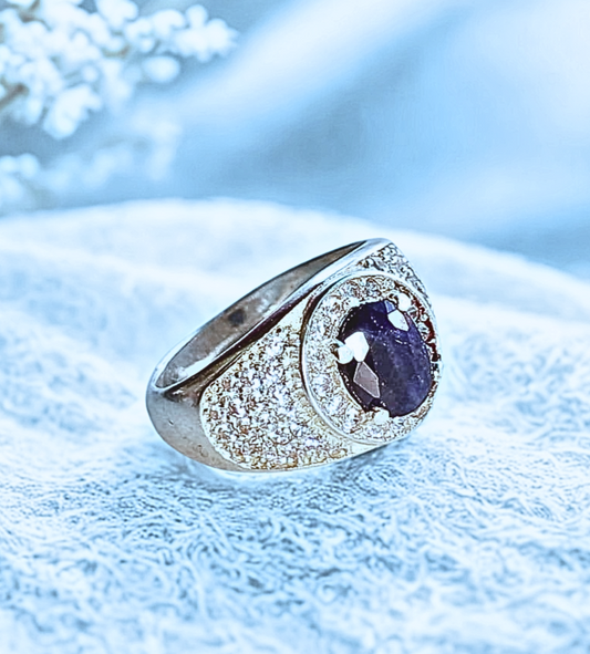 Bold Sapphire Statement Ring for Men – Crafted in Solid 925 Sterling Silver