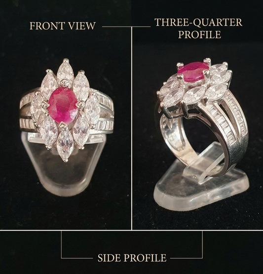 Pierre™ Exquisite Ruby & Marquise Cluster "Ballerina" Ring