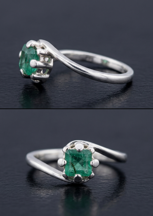 Pierre™ Vintage-Inspired Emerald Green Solitaire Ring