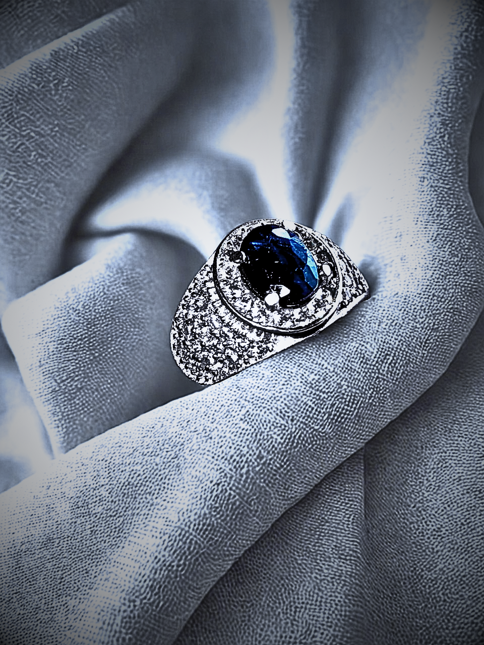 Bold Sapphire Statement Ring for Men – Crafted in Solid 925 Sterling Silver