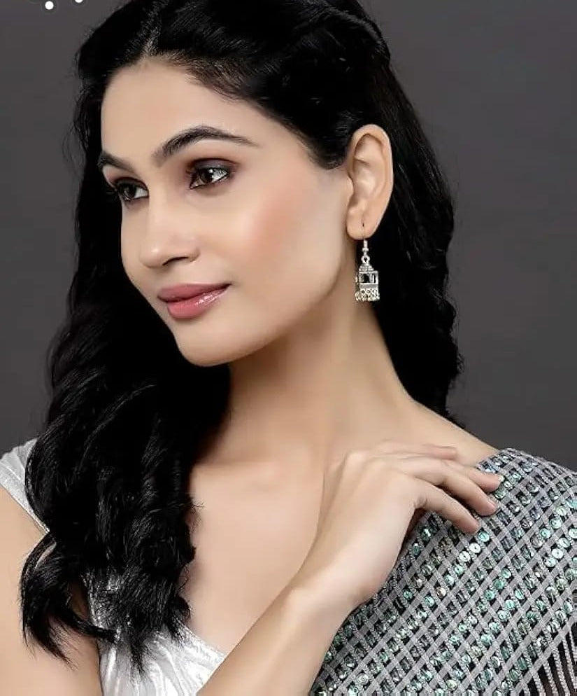Elegant Silver Indian Jhumka