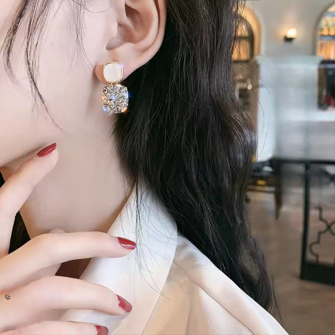 Fashion Rhinestone Square Earrings For Women