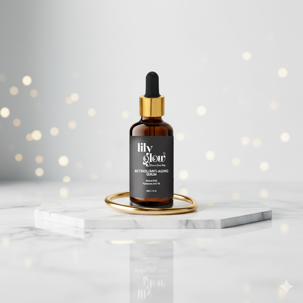 Lily Glow Retinol Anti-Ageing Serum for Face – Wrinkle Repair, Skin Tightening & Night Care
