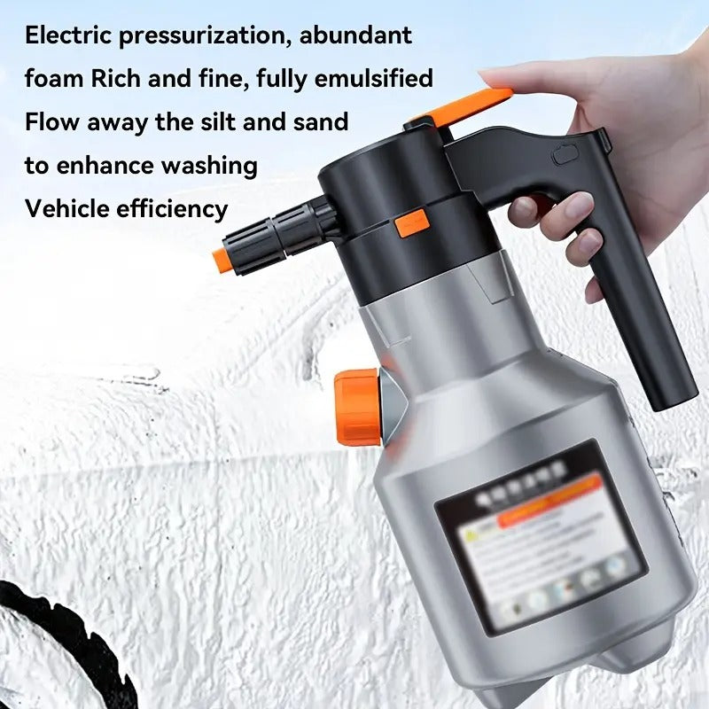 2L Electric Foam Sprayer Handheld Pump | Motored Snow Foam Cannon for Car Wash, Gardening & Home Cleaning