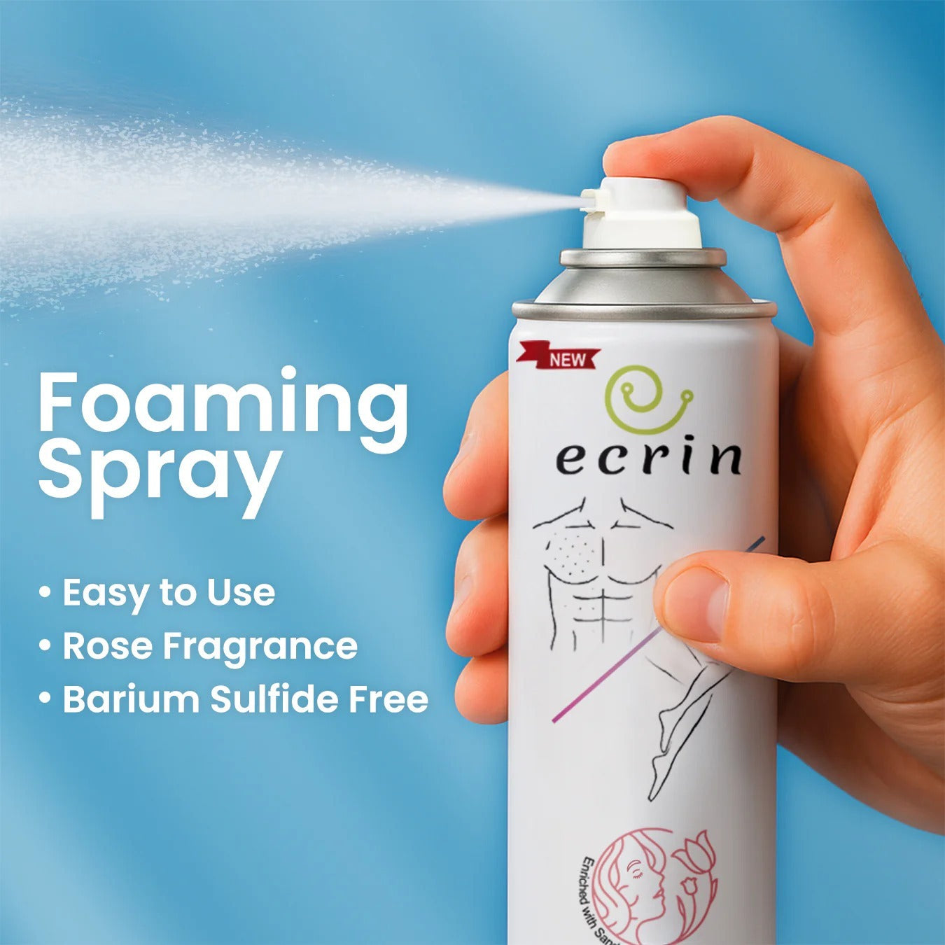 New Ecrin Hair Removal Foaming Spray - Advance Formula with Refreshing Fragrance (200ml