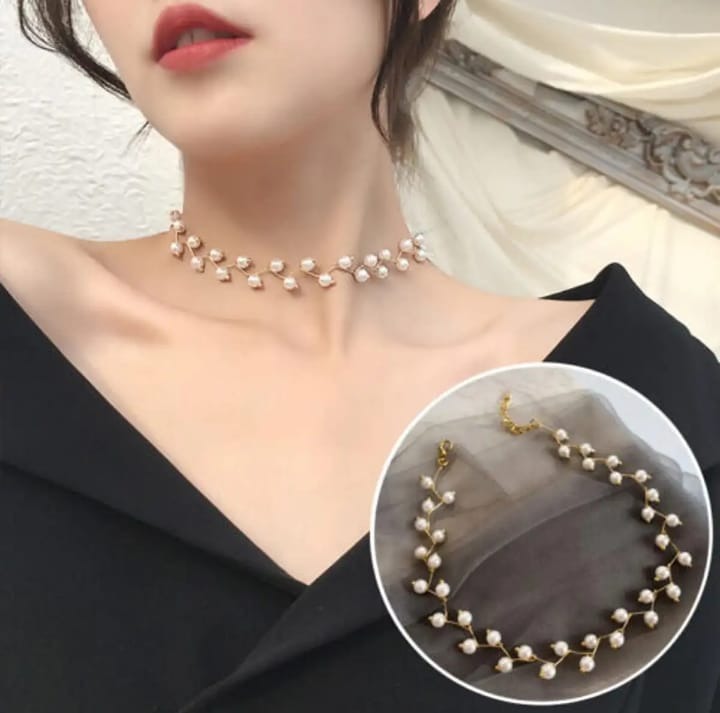 ZigZag Black Choker With Earrings for Girls